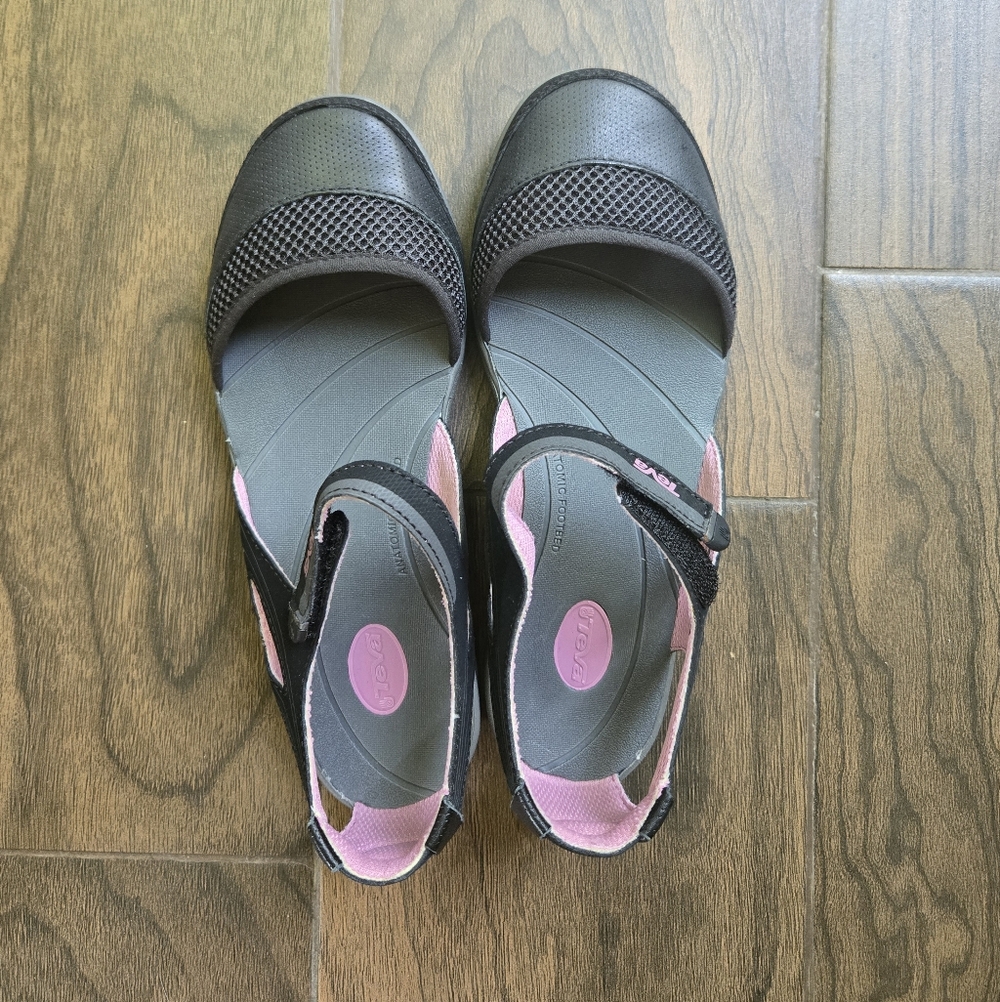 Teva Pasas Mary Jane Sandals Women 6.5 Black Comfort Walking Travel Shoes
